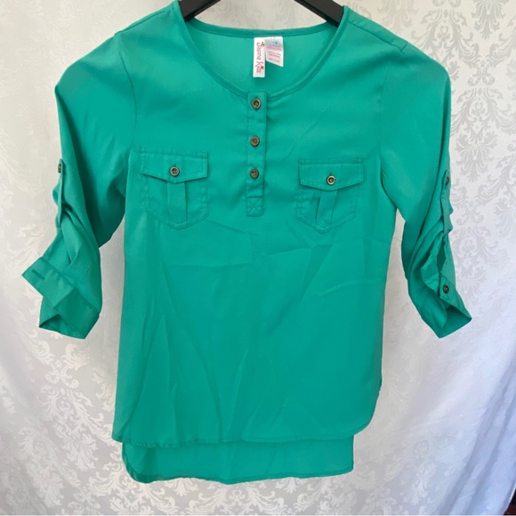 Girls, top, turquoise SZ (12) - Picture 1 of 9